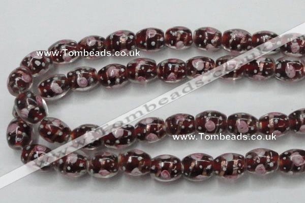 CLG878 15 inches 11*13mm oval lampwork glass beads wholesale