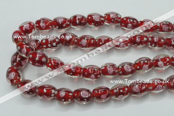 CLG879 15 inches 12*15mm oval lampwork glass beads wholesale