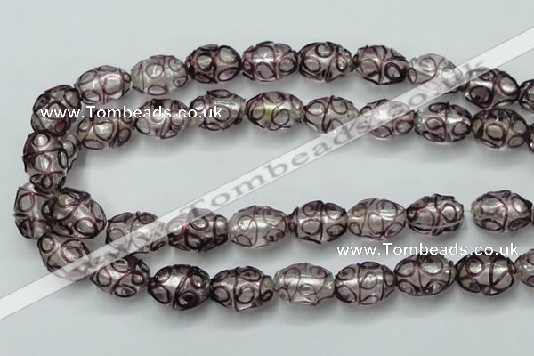 CLG885 2PCS 16 inches 12*18mm oval lampwork glass beads wholesale