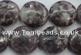 CLI01 15.5 inches 20mm flat round natural lilac jasper beads wholesale