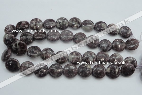 CLI01 15.5 inches 20mm flat round natural lilac jasper beads wholesale