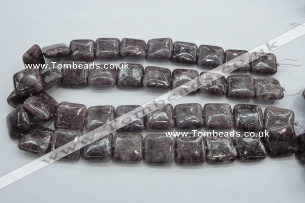 CLI08 15.5 inches 20*20mm square natural lilac jasper beads wholesale