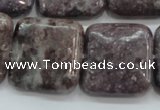CLI09 15.5 inches 25*25mm square natural lilac jasper beads wholesale