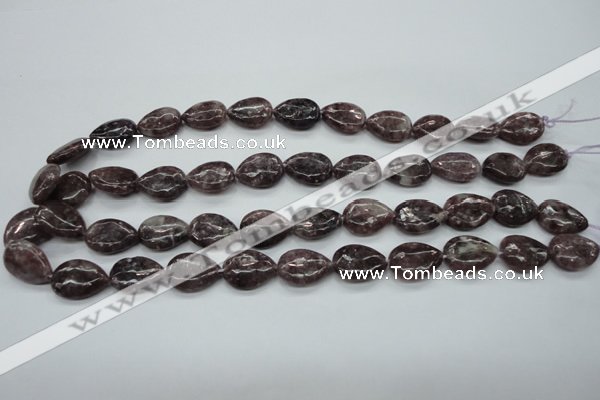 CLI20 15.5 inches 13*18mm flat teardrop lilac jasper beads wholesale