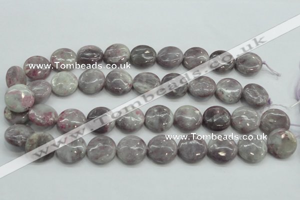 CLI56 15.5 inches 20mm flat round natural lilac jasper beads wholesale