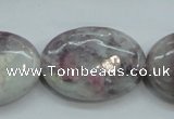 CLI59 15.5 inches 22*30mm oval natural lilac jasper beads wholesale