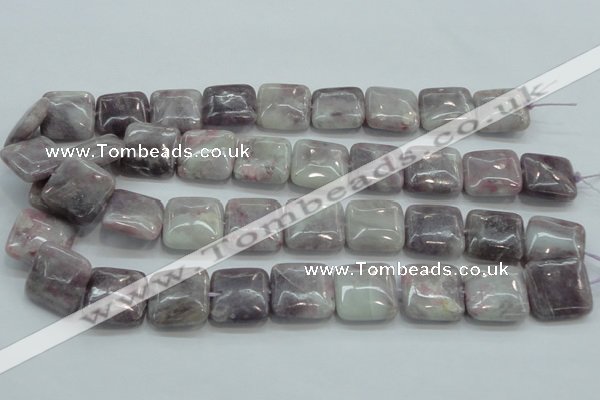 CLI62 15.5 inches 20*20mm square natural lilac jasper beads wholesale