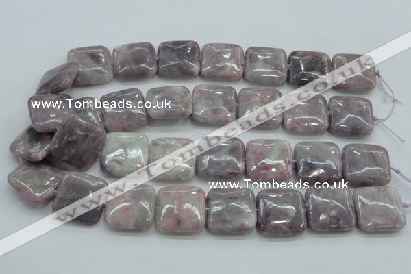 CLI63 15.5 inches 25*25mm square natural lilac jasper beads wholesale