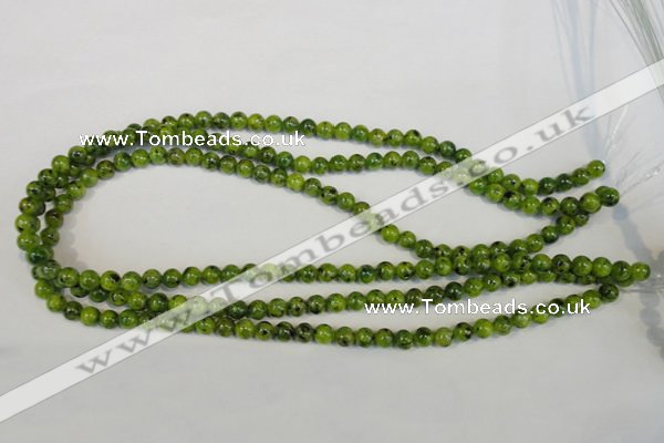 CLJ210 15.5 inches 6mm round dyed sesame jasper beads wholesale