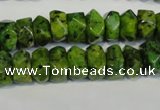 CLJ245 15.5 inches 6*11mm faceted nuggets dyed sesame jasper beads