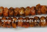 CLJ246 15.5 inches 6*11mm faceted nuggets dyed sesame jasper beads