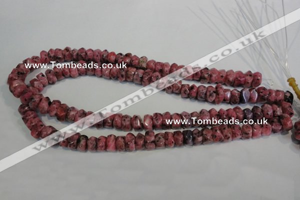 CLJ247 15.5 inches 6*11mm faceted nuggets dyed sesame jasper beads