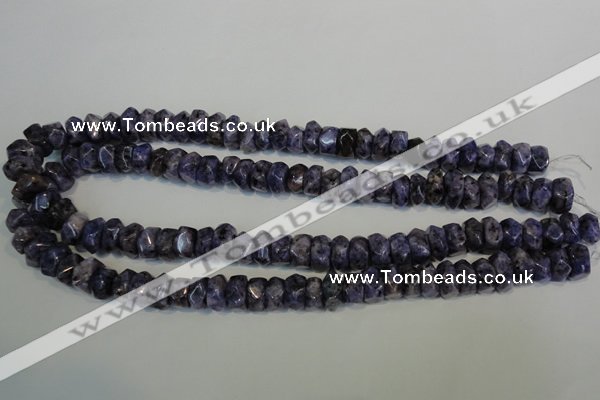 CLJ248 15.5 inches 6*11mm faceted nuggets dyed sesame jasper beads