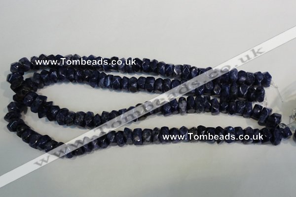 CLJ249 15.5 inches 6*11mm faceted nuggets dyed sesame jasper beads