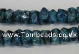 CLJ250 15.5 inches 6*11mm faceted nuggets dyed sesame jasper beads