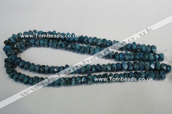 CLJ250 15.5 inches 6*11mm faceted nuggets dyed sesame jasper beads