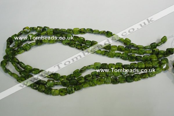 CLJ251 15.5 inches 8*8mm square dyed sesame jasper beads wholesale