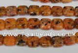 CLJ252 15.5 inches 8*8mm square dyed sesame jasper beads wholesale