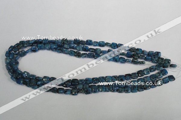CLJ256 15.5 inches 8*8mm square dyed sesame jasper beads wholesale