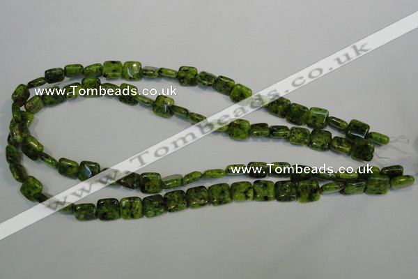 CLJ260 15.5 inches 10*10mm square dyed sesame jasper beads wholesale