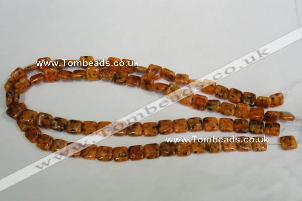 CLJ261 15.5 inches 10*10mm square dyed sesame jasper beads wholesale