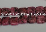 CLJ262 15.5 inches 10*10mm square dyed sesame jasper beads wholesale