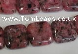 CLJ272 15.5 inches 16*16mm square dyed sesame jasper beads wholesale