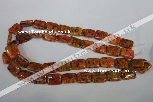 CLJ291 15.5 inches 15*20mm rectangle dyed sesame jasper beads wholesale