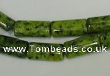 CLJ300 15.5 inches 8*16mm flat tube dyed sesame jasper beads wholesale