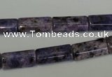 CLJ303 15.5 inches 8*16mm flat tube dyed sesame jasper beads wholesale