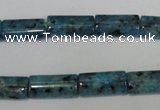 CLJ305 15.5 inches 8*16mm flat tube dyed sesame jasper beads wholesale