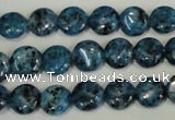 CLJ310 15.5 inches 10mm flat round dyed sesame jasper beads wholesale