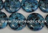 CLJ314 15.5 inches 20mm flat round dyed sesame jasper beads wholesale