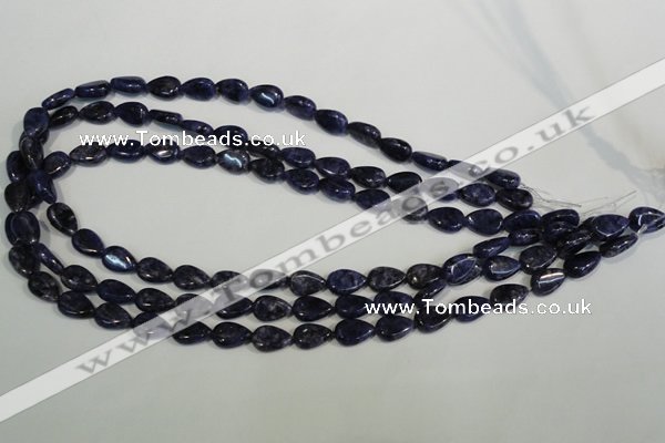 CLJ332 15.5 inches 8*12mm flat teardrop dyed sesame jasper beads