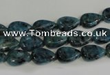 CLJ333 15.5 inches 8*12mm flat teardrop dyed sesame jasper beads