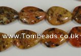 CLJ336 15.5 inches 13*18mm flat teardrop dyed sesame jasper beads