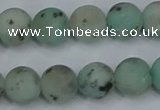 CLJ413 15.5 inches 10mm round matte sesame jasper beads wholesale