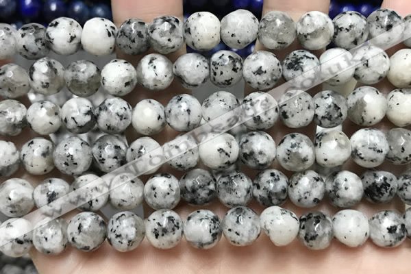 CLJ551 15.5 inches 6mm,8mm,10mm & 12mm faceted round sesame jasper beads
