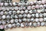 CLJ554 15.5 inches 6mm,8mm,10mm & 12mm faceted round sesame jasper beads