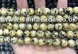 CLJ570 15 inches 10mm faceted 

round sesame jasper beads
