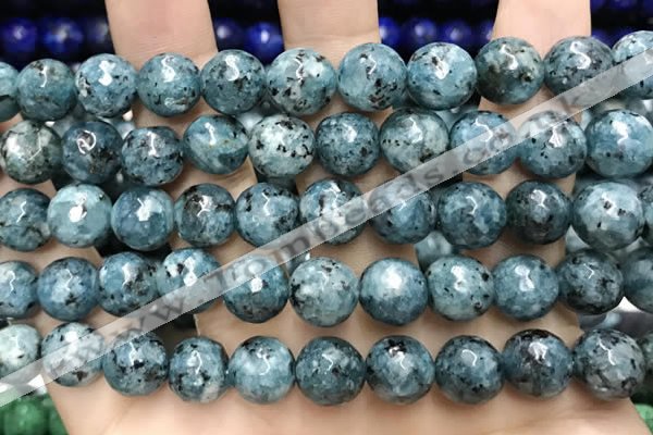 CLJ572 15 inches 10mm faceted round sesame jasper beads