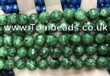 CLJ576 15 inches 10mm faceted round sesame jasper beads