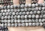 CLJ583 15 inches 8mm round matte sesame jasper beads