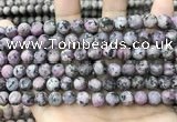 CLJ585 15 inches 8mm round matte sesame jasper beads