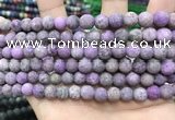 CLJ586 15 inches 8mm round matte sesame jasper beads