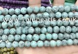 CLJ591 15 inches 8mm round matte sesame jasper beads