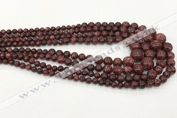 CLJ615 6mm - 14mm round sesame jasper graduated beads