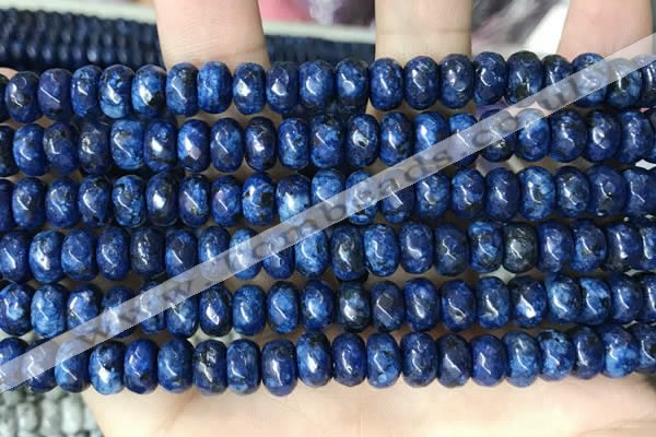 CLJ621 15 inches 5*8mm faceted round sesame jasper beads