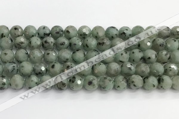 CLJ642 15.5 inches 10mm faceted round sesame jasper beads wholesale