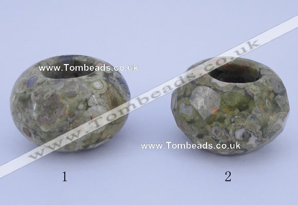 CLO23 19*30mm rondelle loose rhyolite gemstone beads wholesale